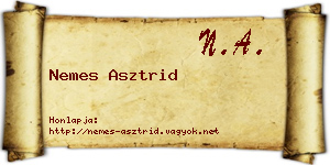 Nemes Asztrid névjegykártya